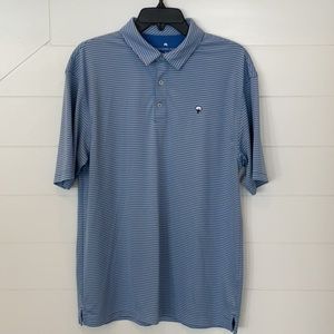 Southern Shirt Polo - Blue & White Stripe Large
